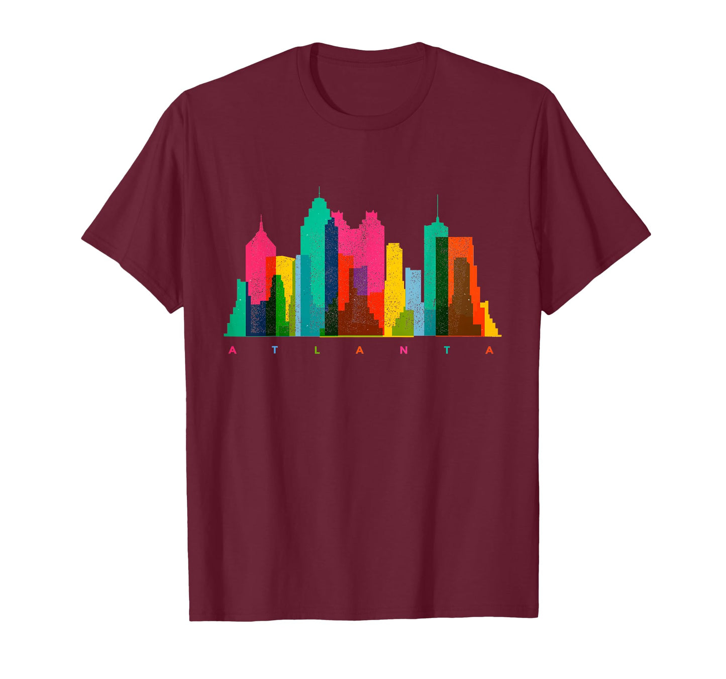 Atlanta Skyline Georgia Colourful Vintage Atlanta T-Shirt