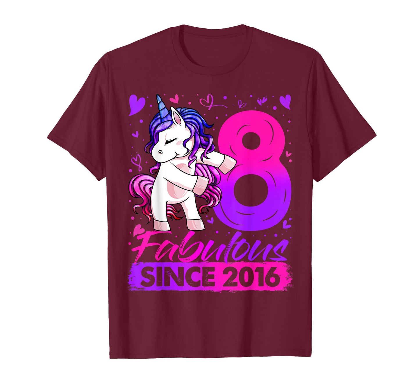 8 Years Old Flossing Unicorn Gifts 8th Birthday Girl Party T-Shirt