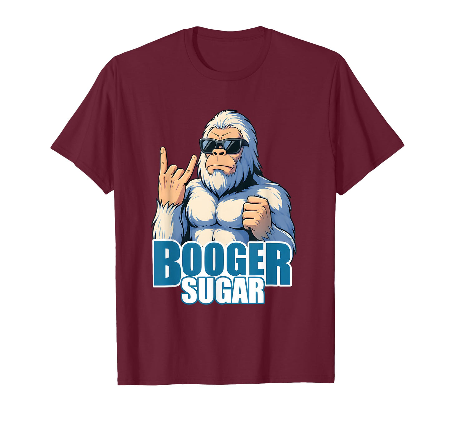 Booger Sugar Sasquatch Funny Gorilla Bigfoot White T-Shirt
