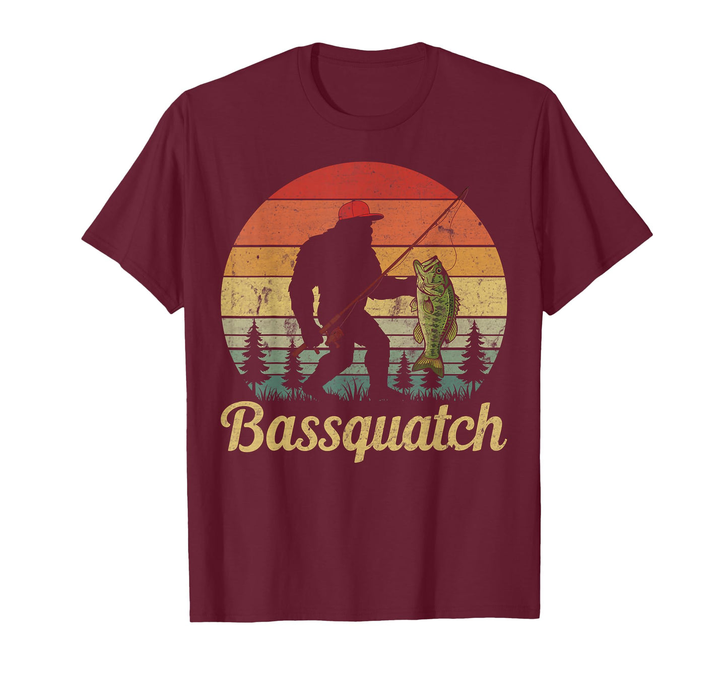 Bassquatch Bass Fishing Humor Bigfoot UFO Sasquatch Gifts T-Shirt