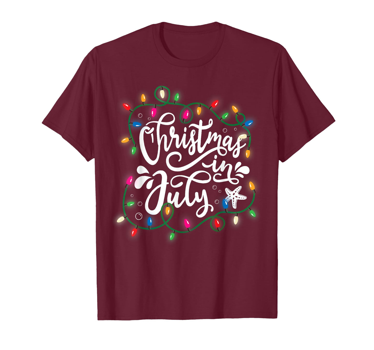 Christmas In July Lights Funny Summer Xmas Men Women Kids T-Shirt