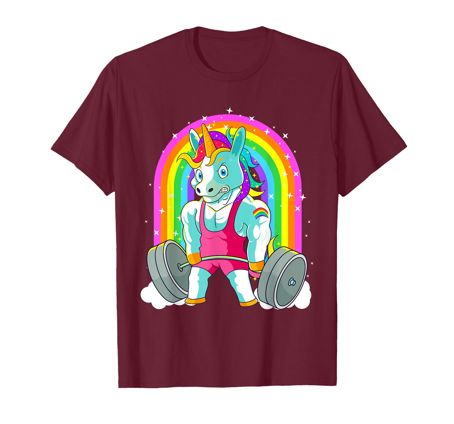 Gym Unicorn Deadlift Weightlifting Workout Pride Men Women T-Shirt