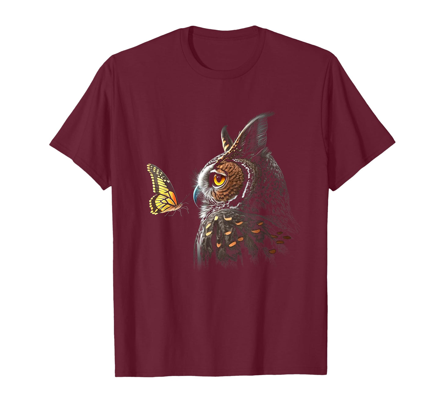 Owl With Butterfly Owl Lover Night Owl Bird T-Shirt