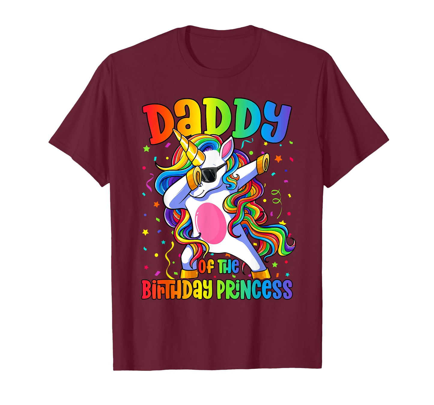 Dad of the Birthday Princess Shirt Men Dab Unicorn Dad T-Shirt