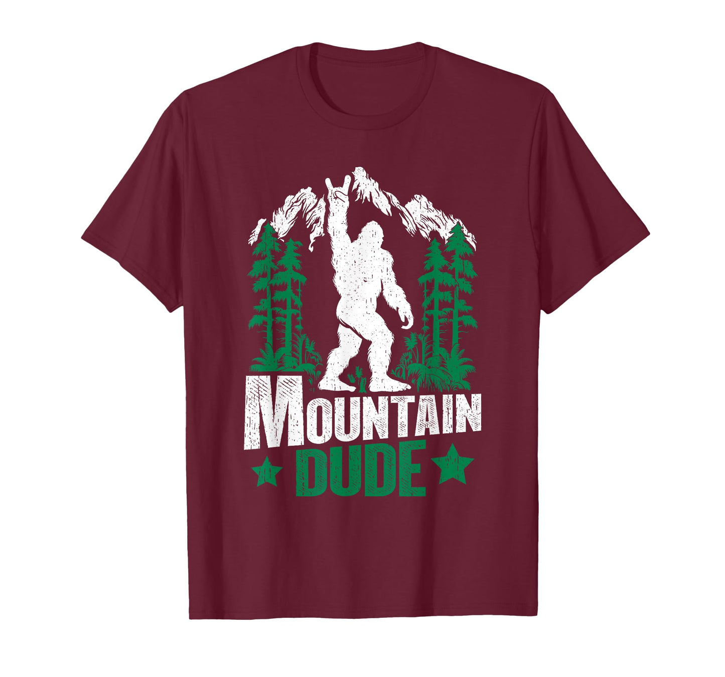 Funny Bigfoot Outdoor Adventures Mountain Dude T-Shirt
