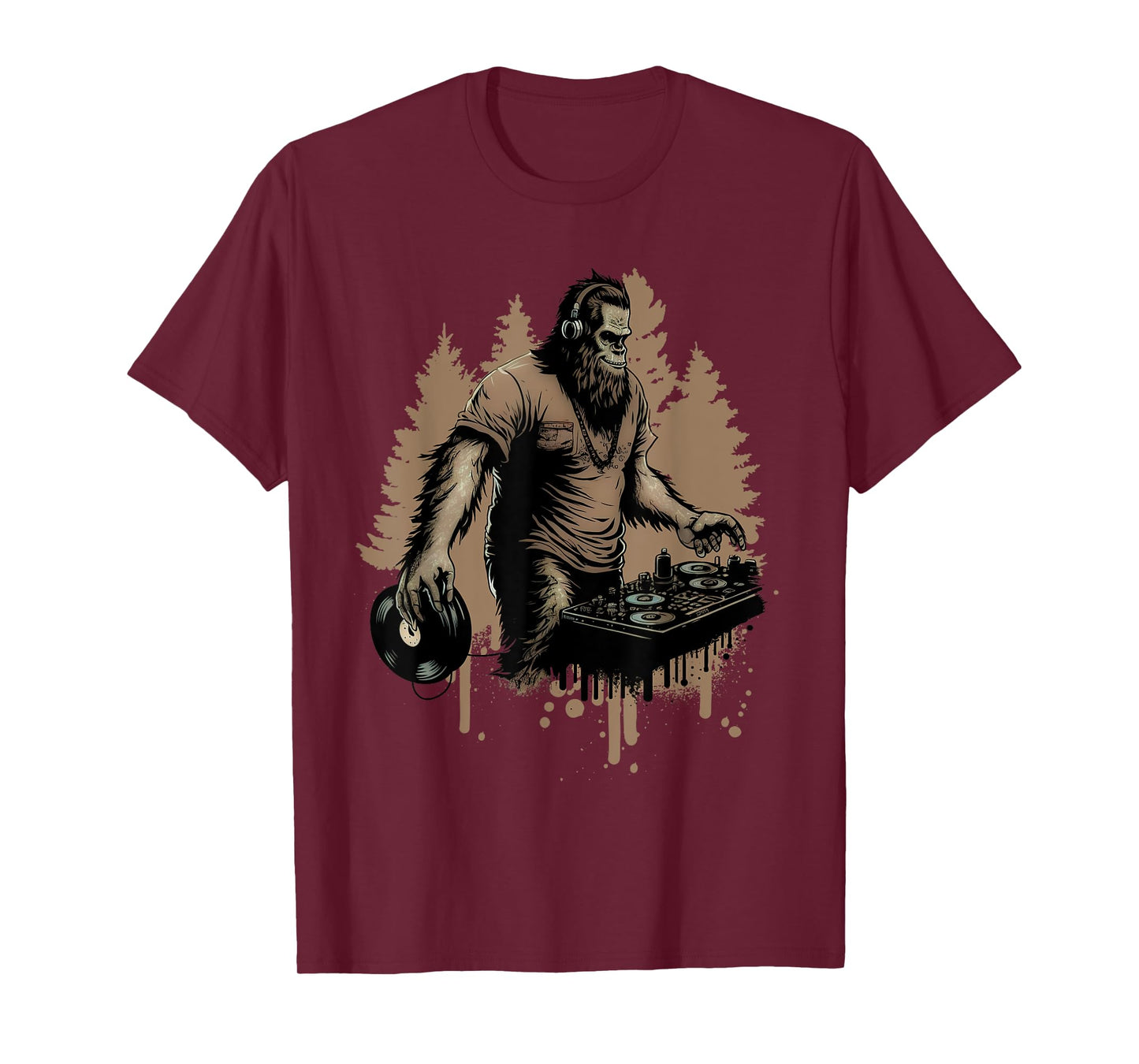 DJ Bigfoot Sasquatch Music lover T-Shirt