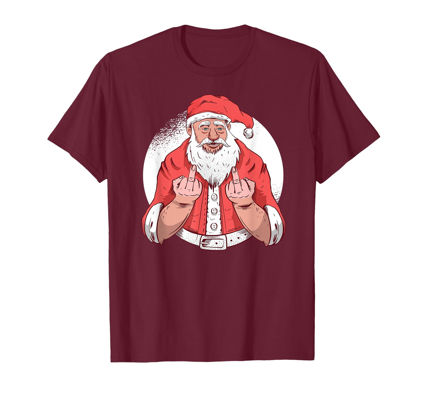 RUDE SANTA says F-ck Off Middle Finger Funny Christmas Meme T-Shirt