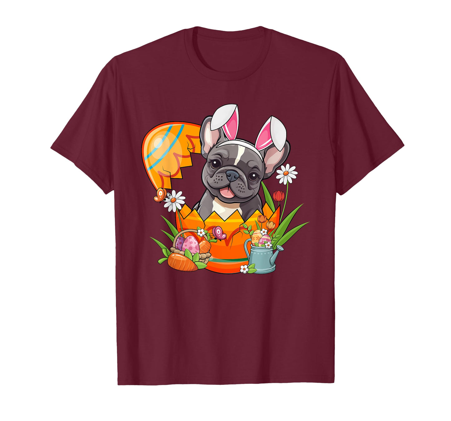 French Bulldog Rabbit Ears Easter Egg Pet Owner Men Women T-Shirt
