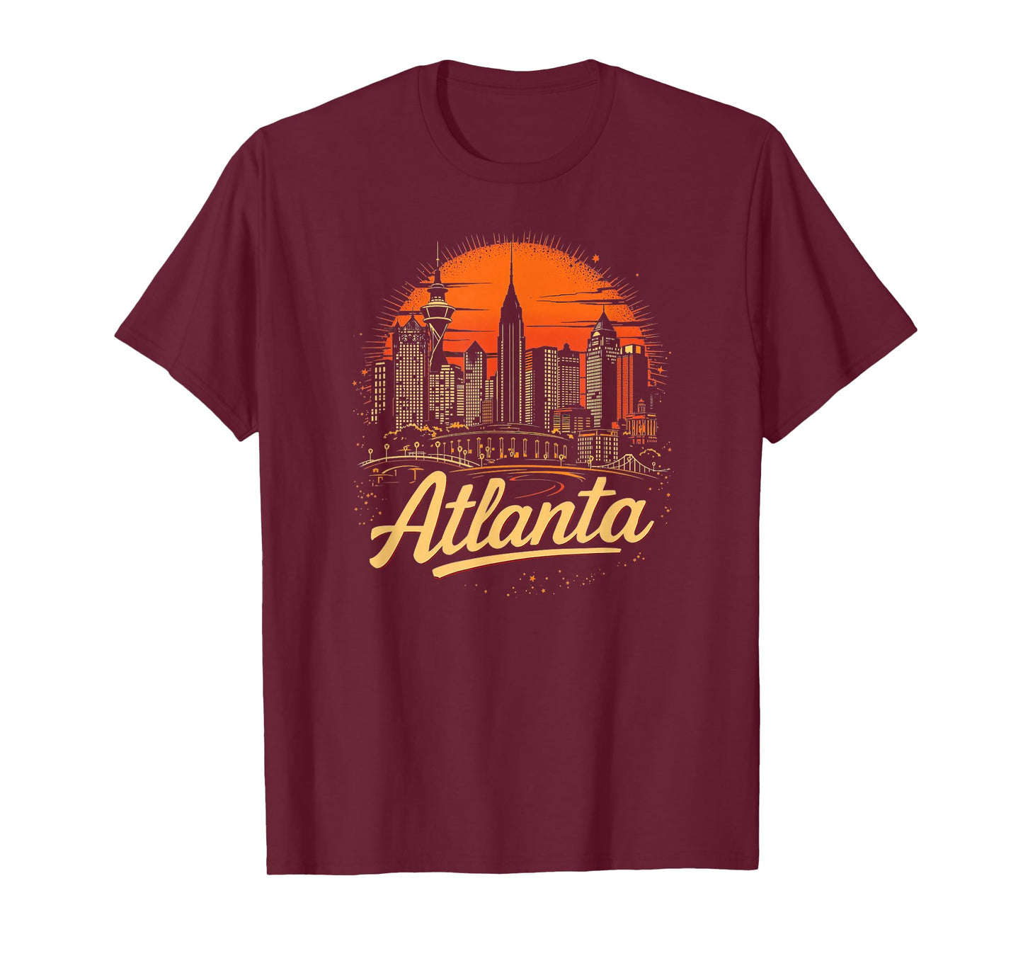 Atlanta Skyline Georgia Vintage City Souvenir Retro ATL T-Shirt