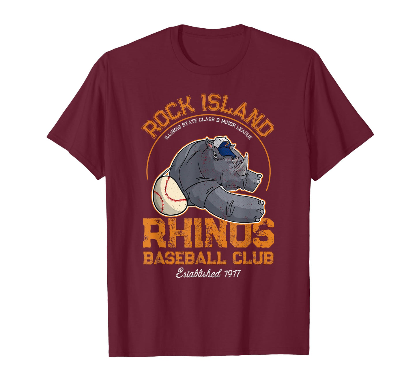 Rock Island Rhinos Retro Minor League Baseball Team T-Shirt