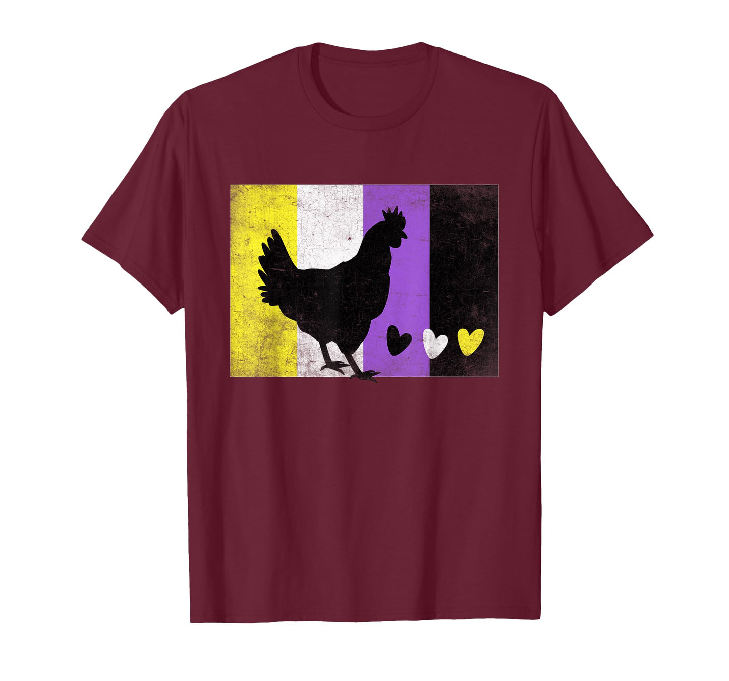 Chicken Non Binary Flag LGBTQ Trans Nonbinary Enby Pride T-Shirt