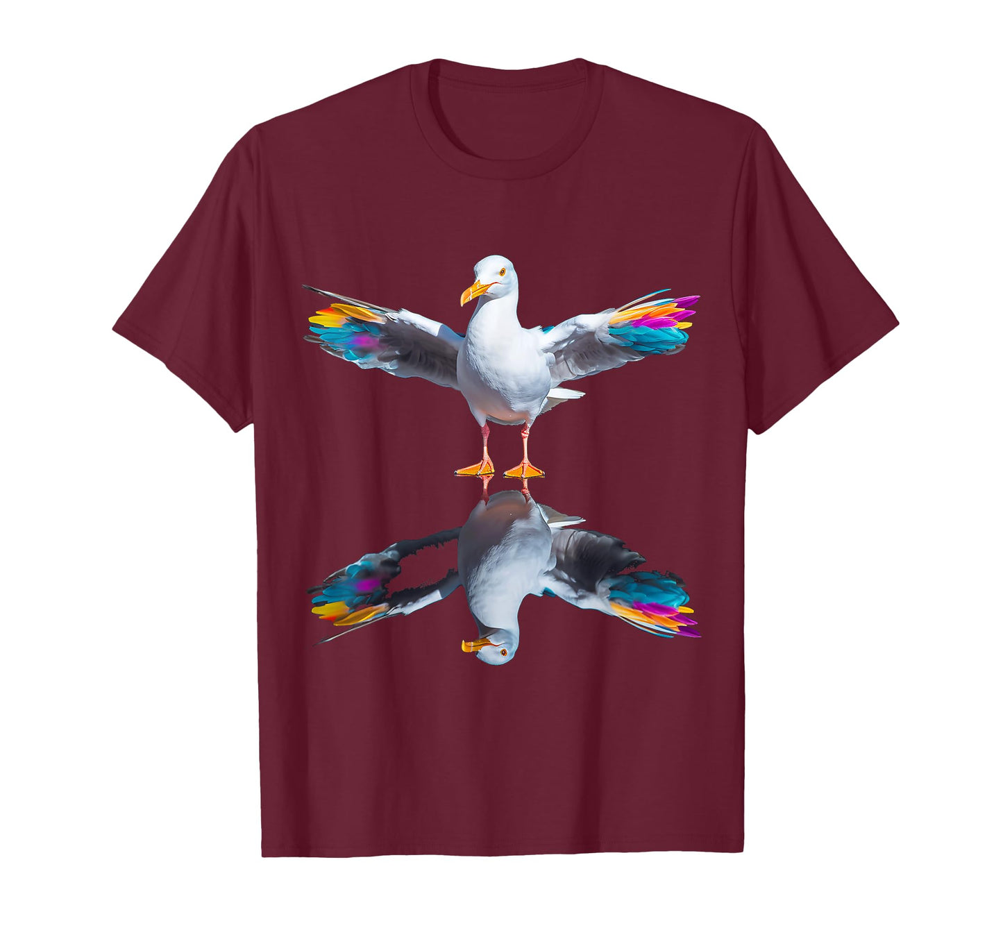 Seagull Art Bird Portrait Animal Colorful Graphic Seagull T-Shirt