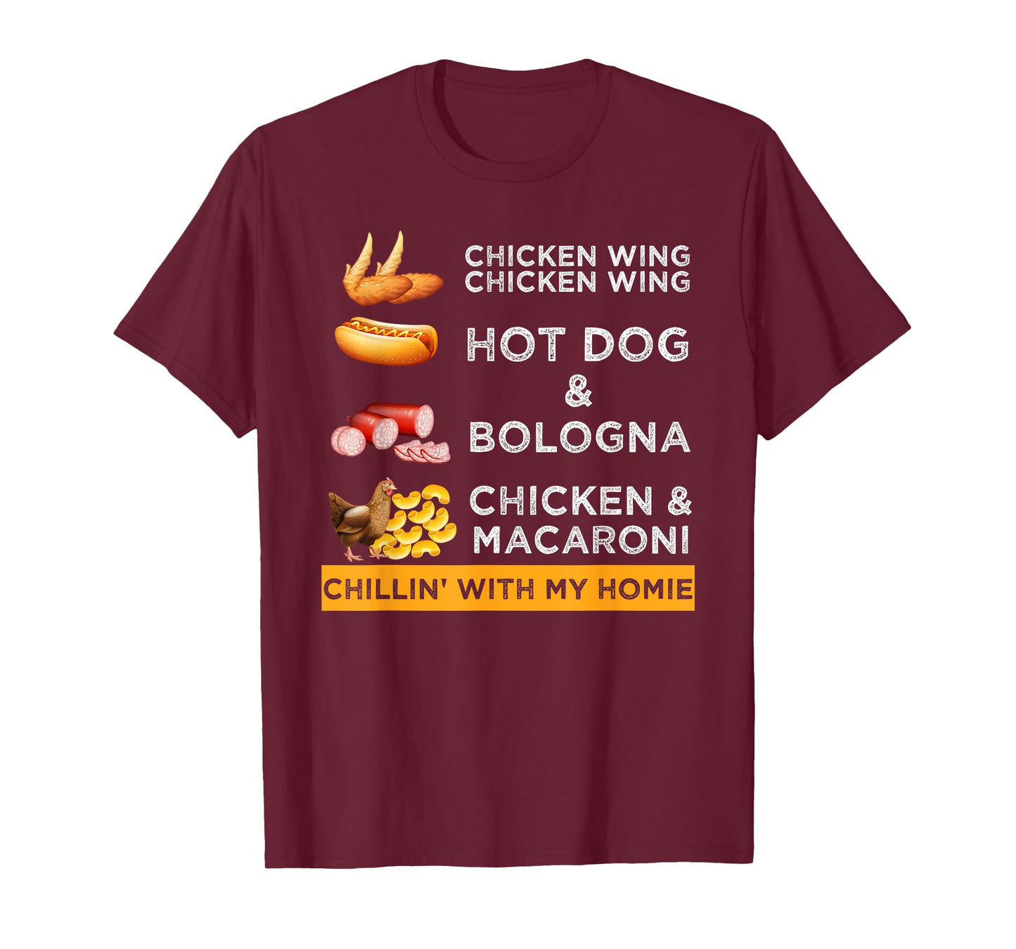 Chicken Wing Chicken Wing Hotdog and Bologna Funny T-Shirt
