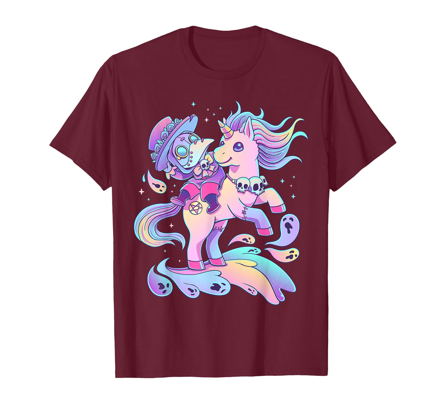 Pastel Goth Cute Creepy Plague Doctor Kawaii Unicorn Occult T-Shirt