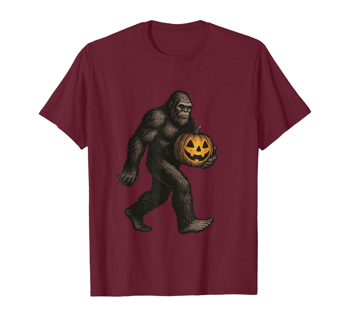 Vintage Bigfoot Pumpkin Halloween T-Shirt