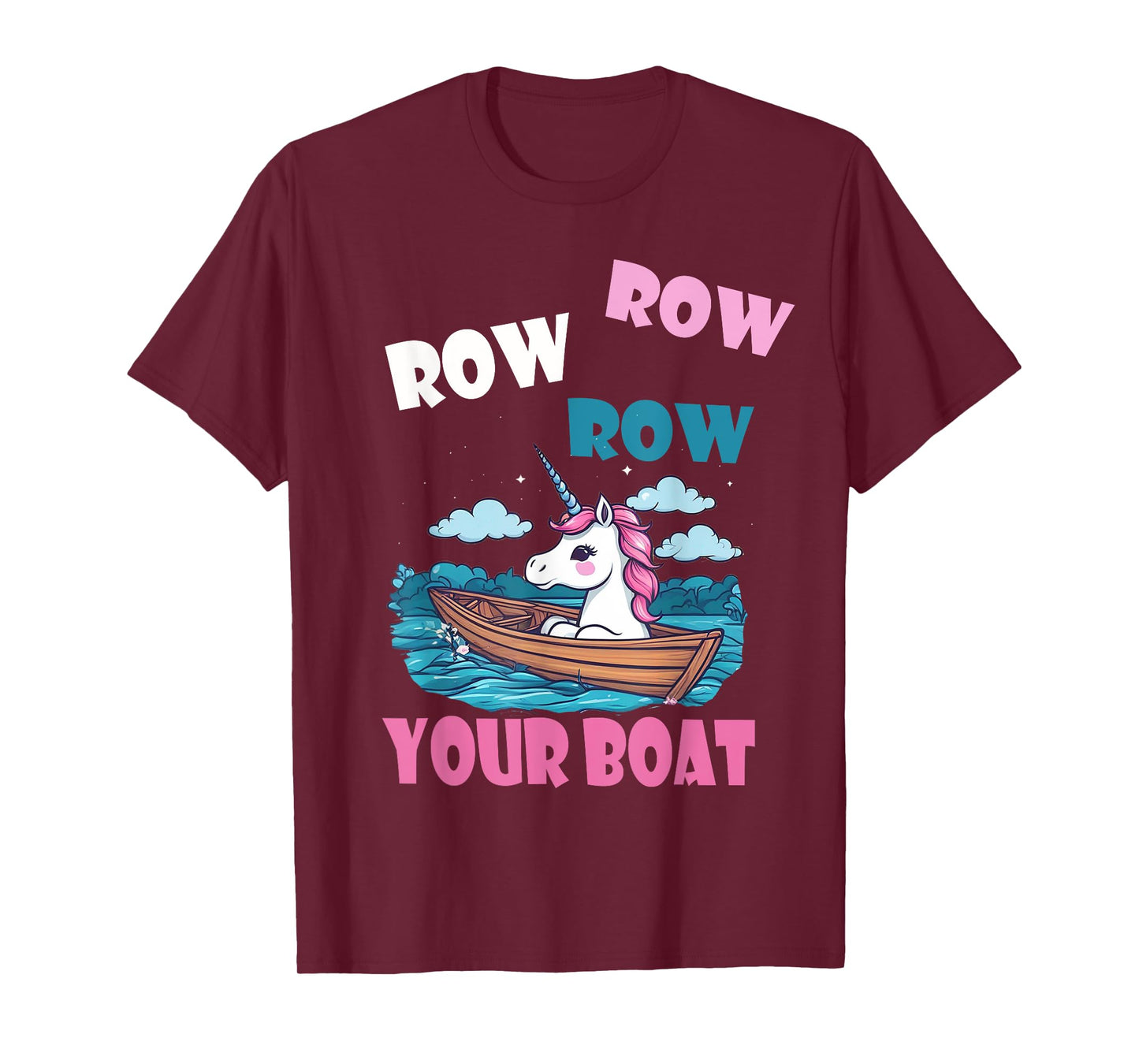 Row Row Row Your Boat Cute Unicorn Funny Kids T-Shirt