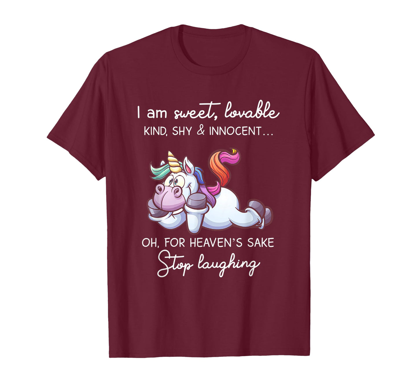 Unicorn I'm Sweet Lovable Kind Shy & Innocent T-Shirt