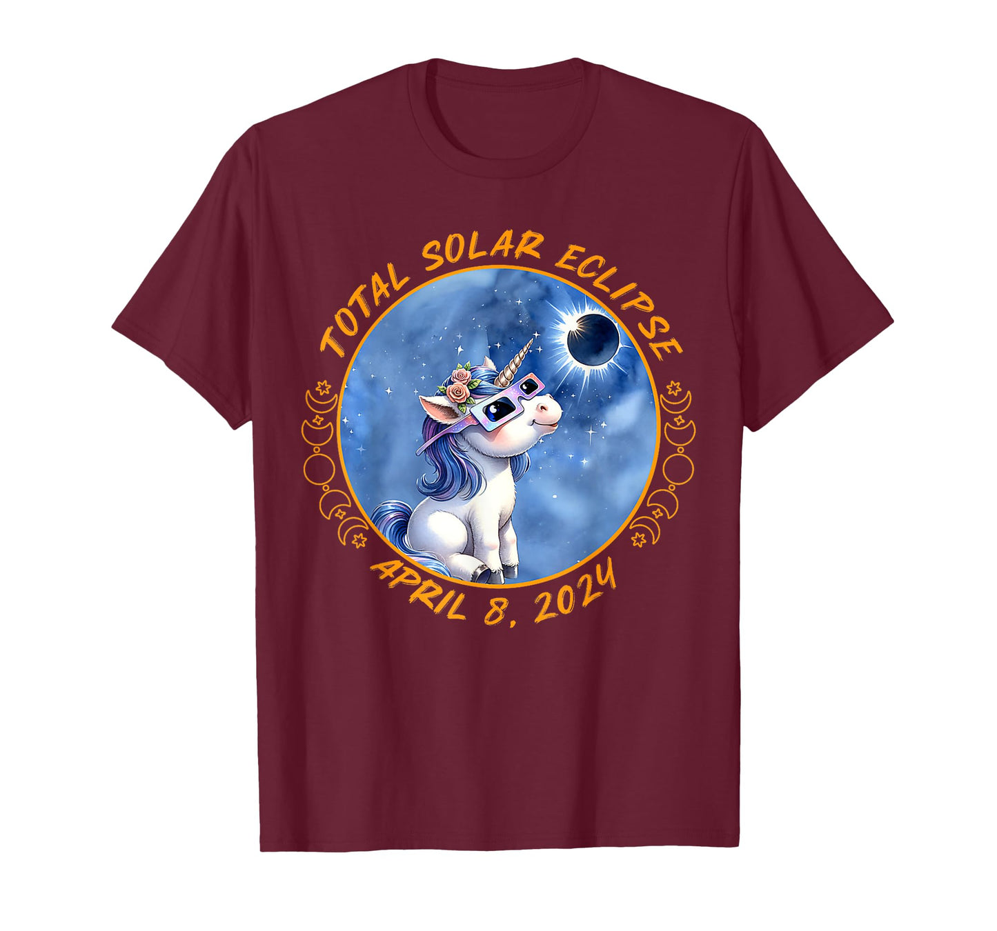 Solar Eclipse Shirt Girls Boys Unicorn Solar Eclipse 2024 T-Shirt