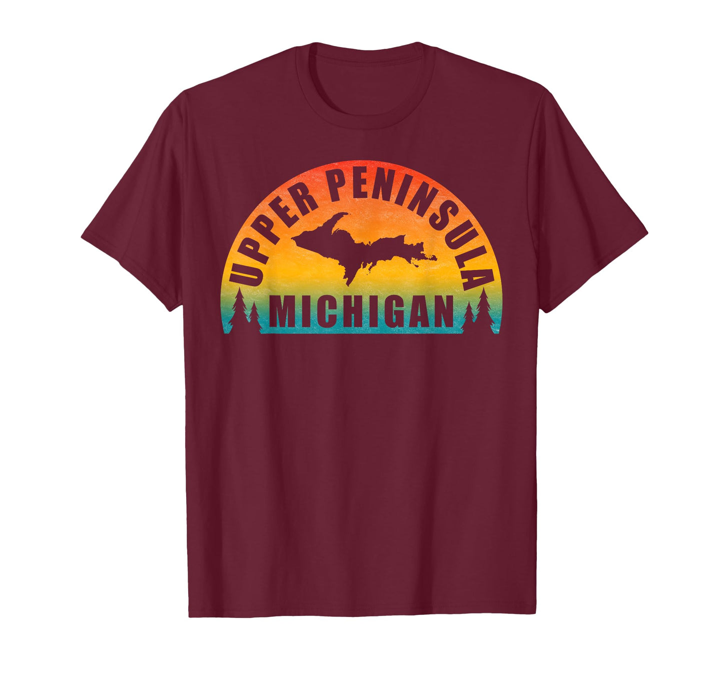 Classic Upper Peninsula of Michigan Sunset Style T-Shirt