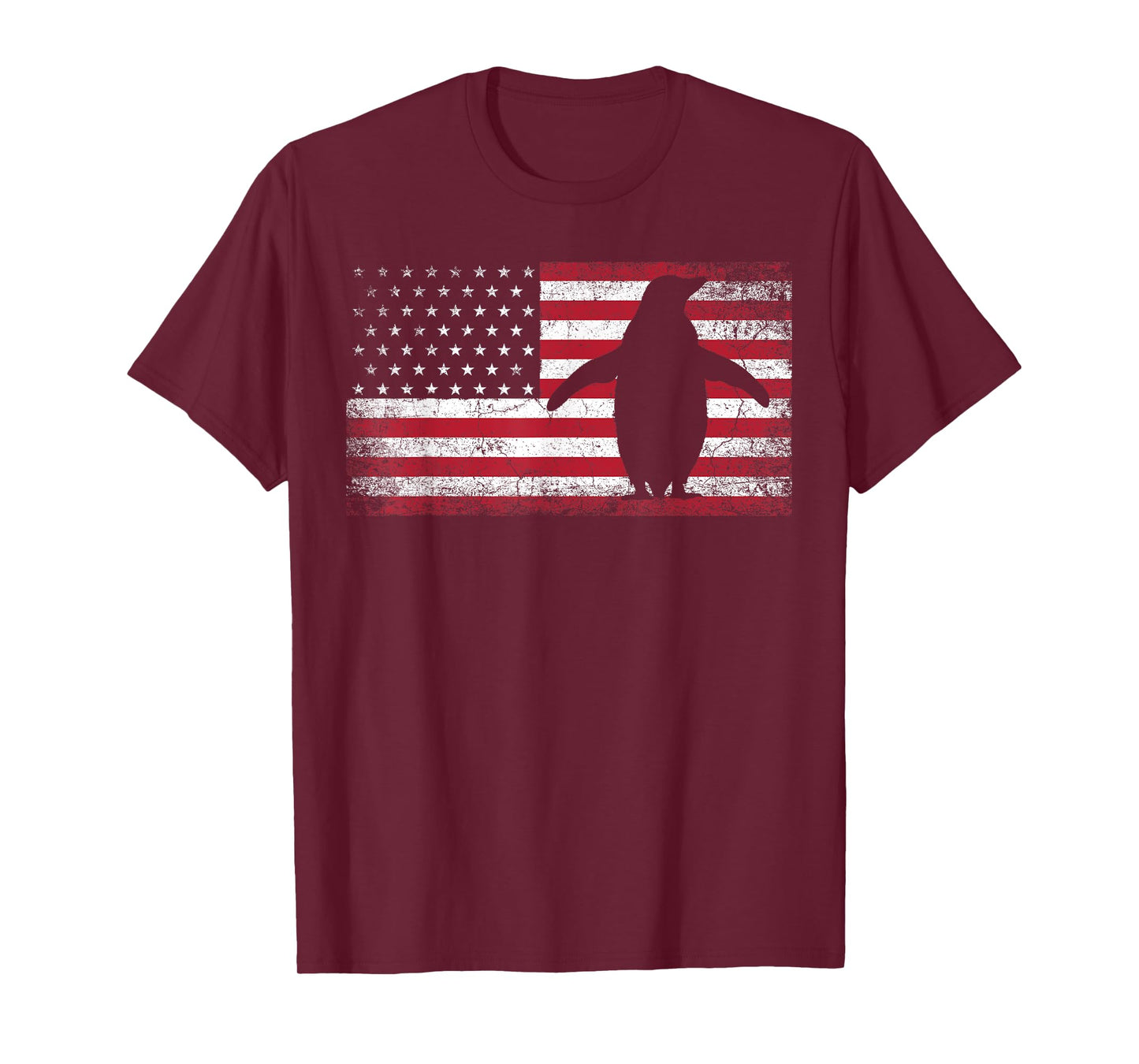 American Flag Penguin Bird 4th of July Retro Men Women USA T-Shirt
