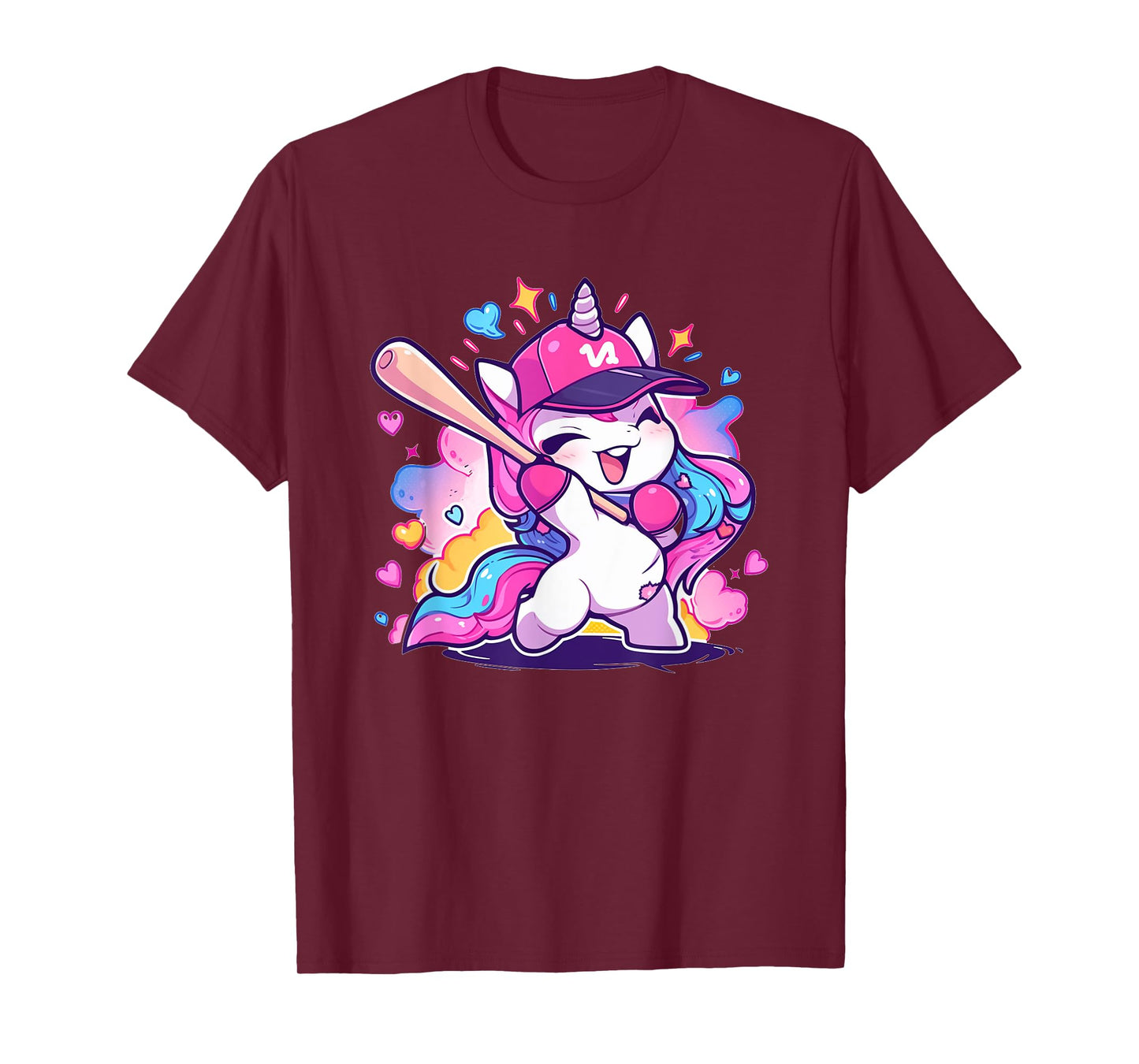 Cute Baseball Sport Baseball Unicorn T-Shirt