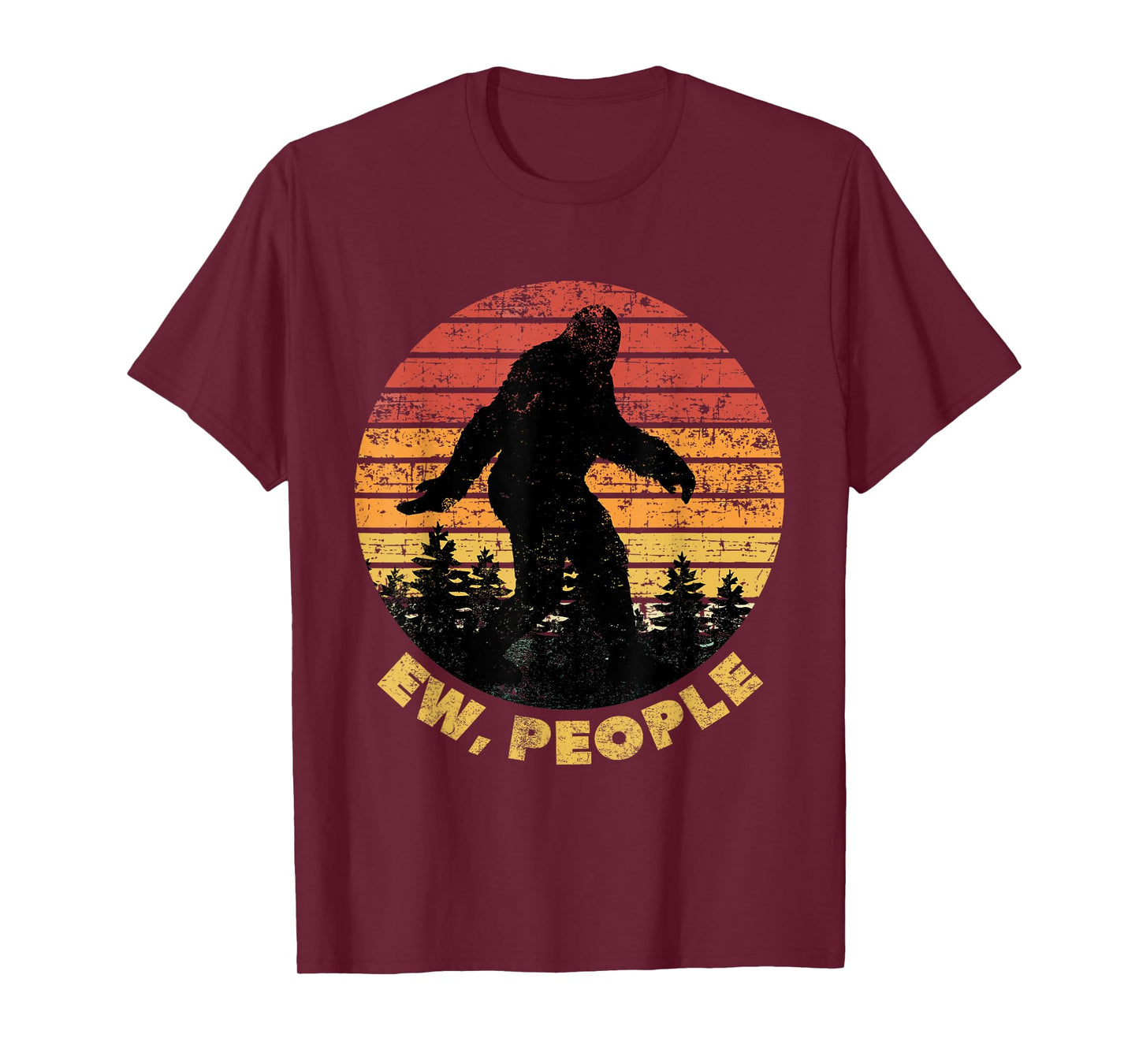 Ew People Bigfoot Funny Sasquatch Yeti Saying Retro T-Shirt