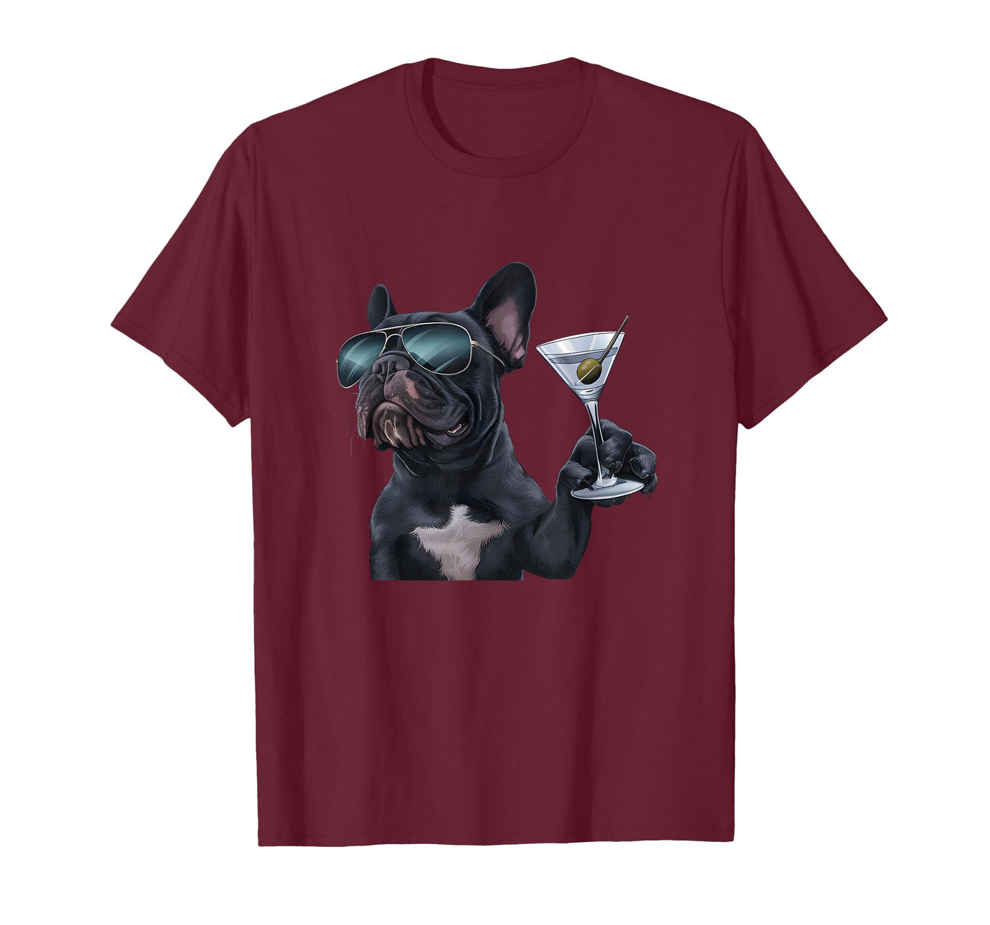 French Bulldog Drinking Martini T-Shirt