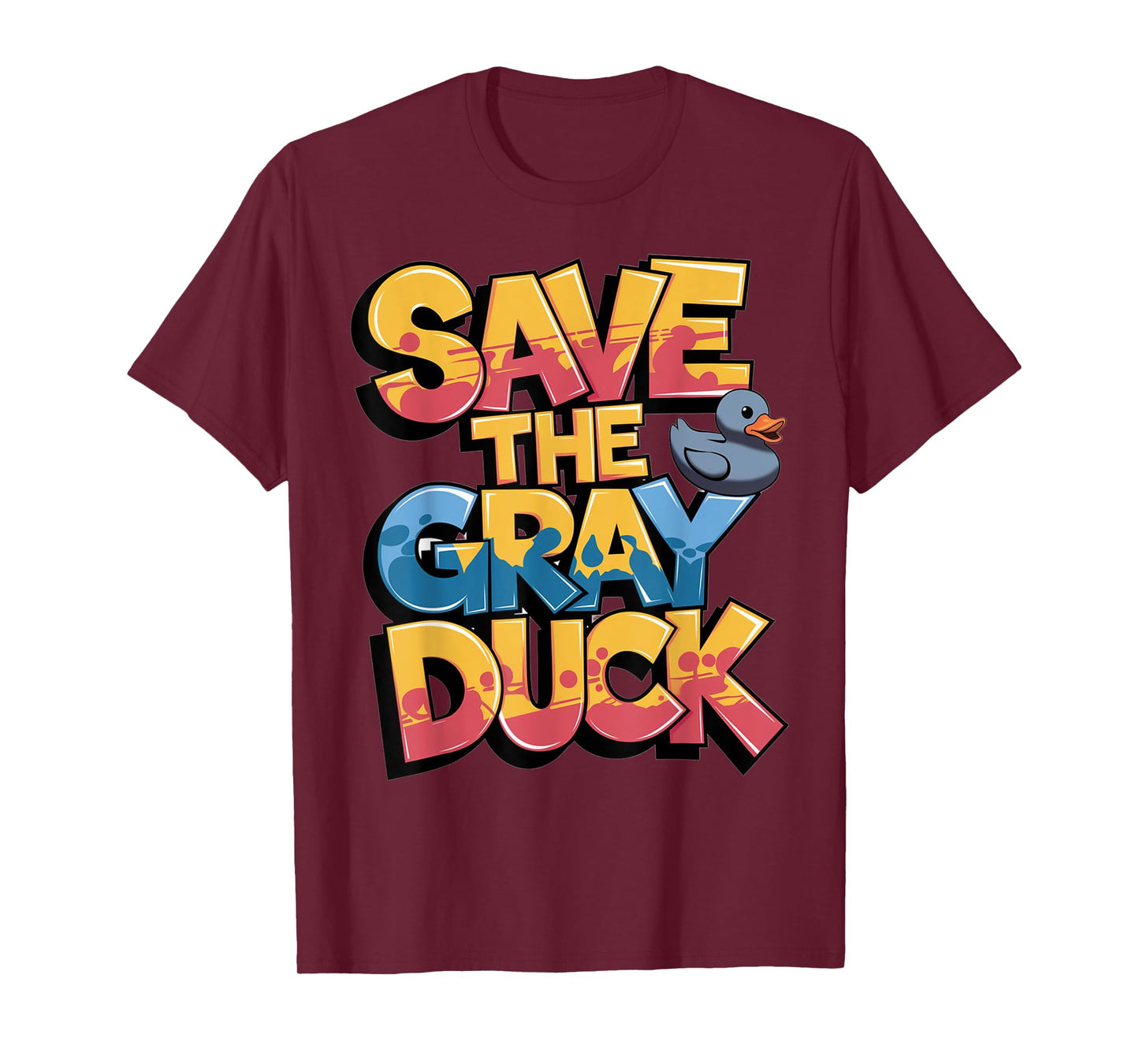 Save The Gray Duck Funny Duck Lover Retro T-Shirt