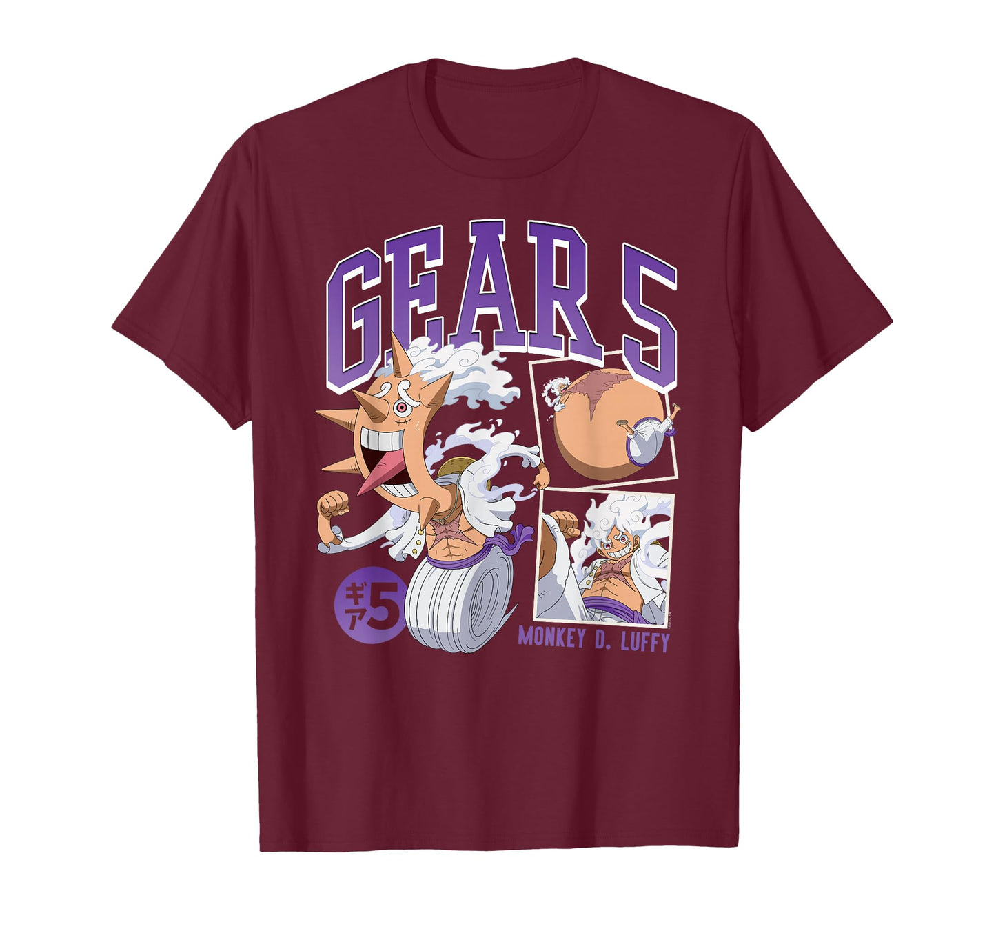 One Piece Anime Monkey D. Luffy Gear 5 Poses T-Shirt