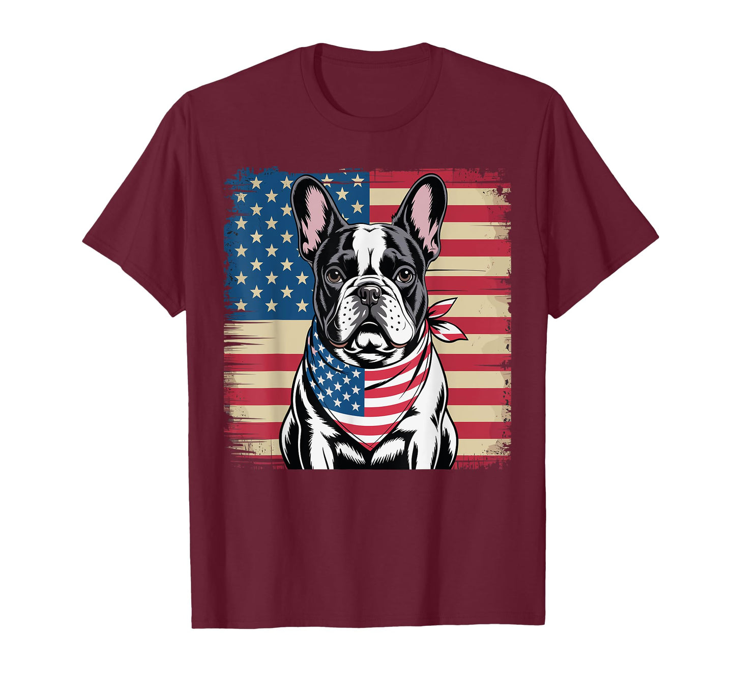 Patriotic French Bulldog Dog American Flag 4Th Of July T-Shirt