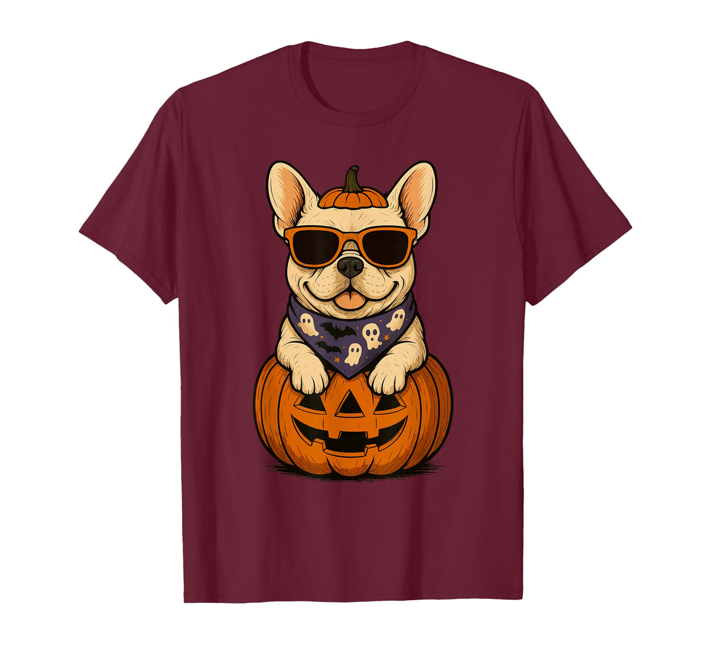 Spooky French Bulldog Pumpkin Halloween Dog Lover T-Shirt