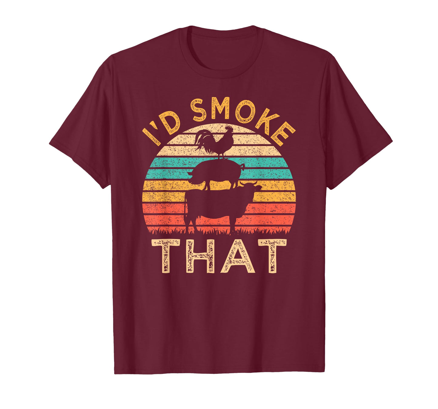 Funny BBQ I'd Smoke That Barbecue Retro Grilling T-Shirt