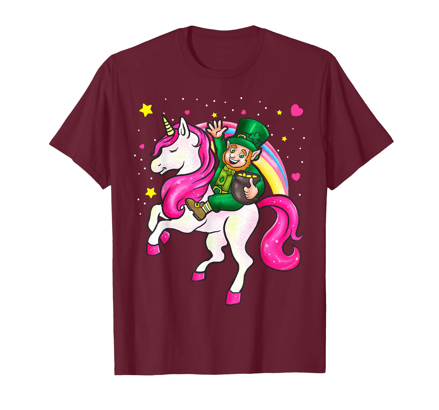St Patricks Day Kids Leprechaun Irish Unicorn Girls Womens T-Shirt