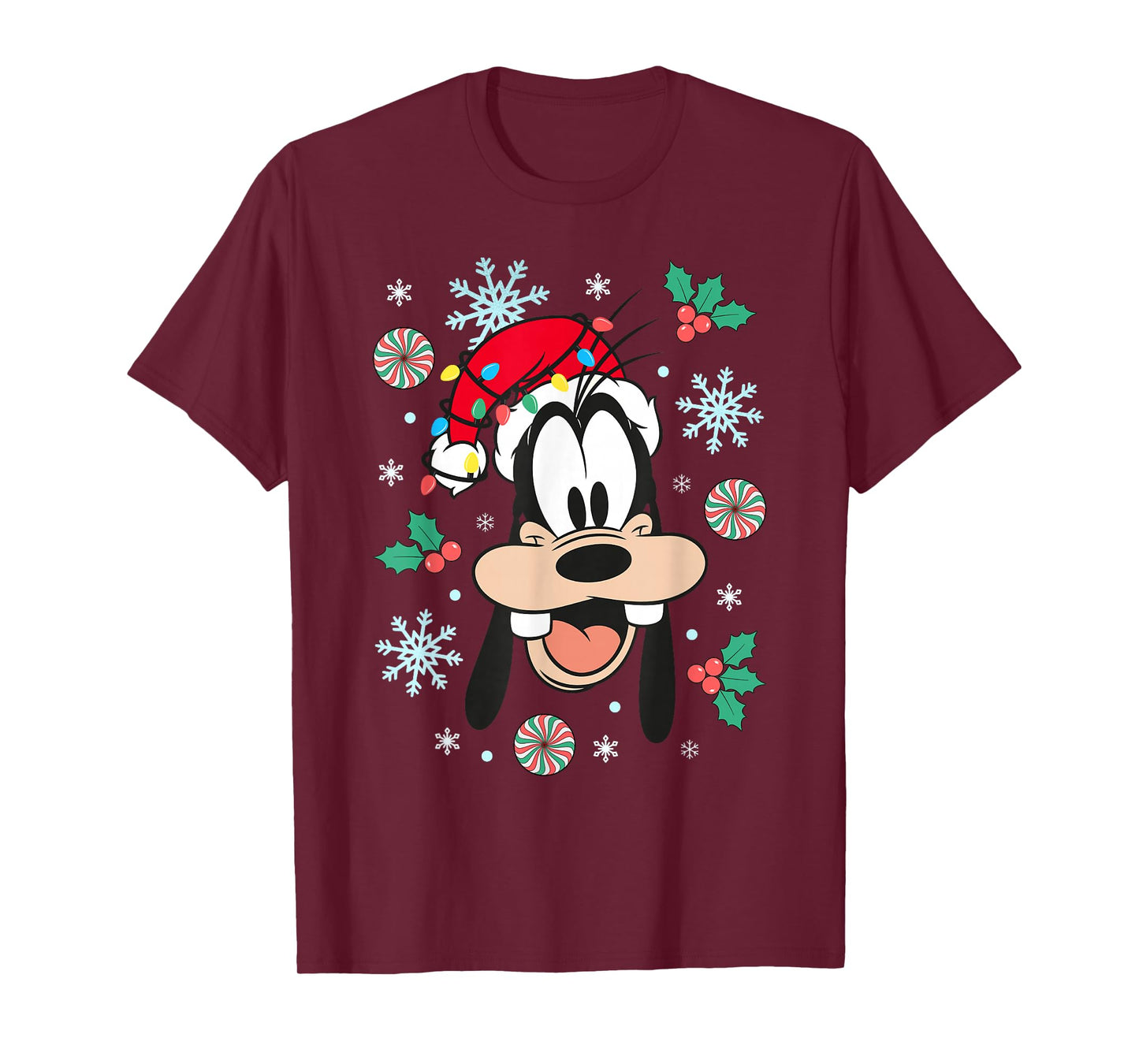 Disney Mickey And Friends Christmas Goofy Big Face Portrait T-Shirt