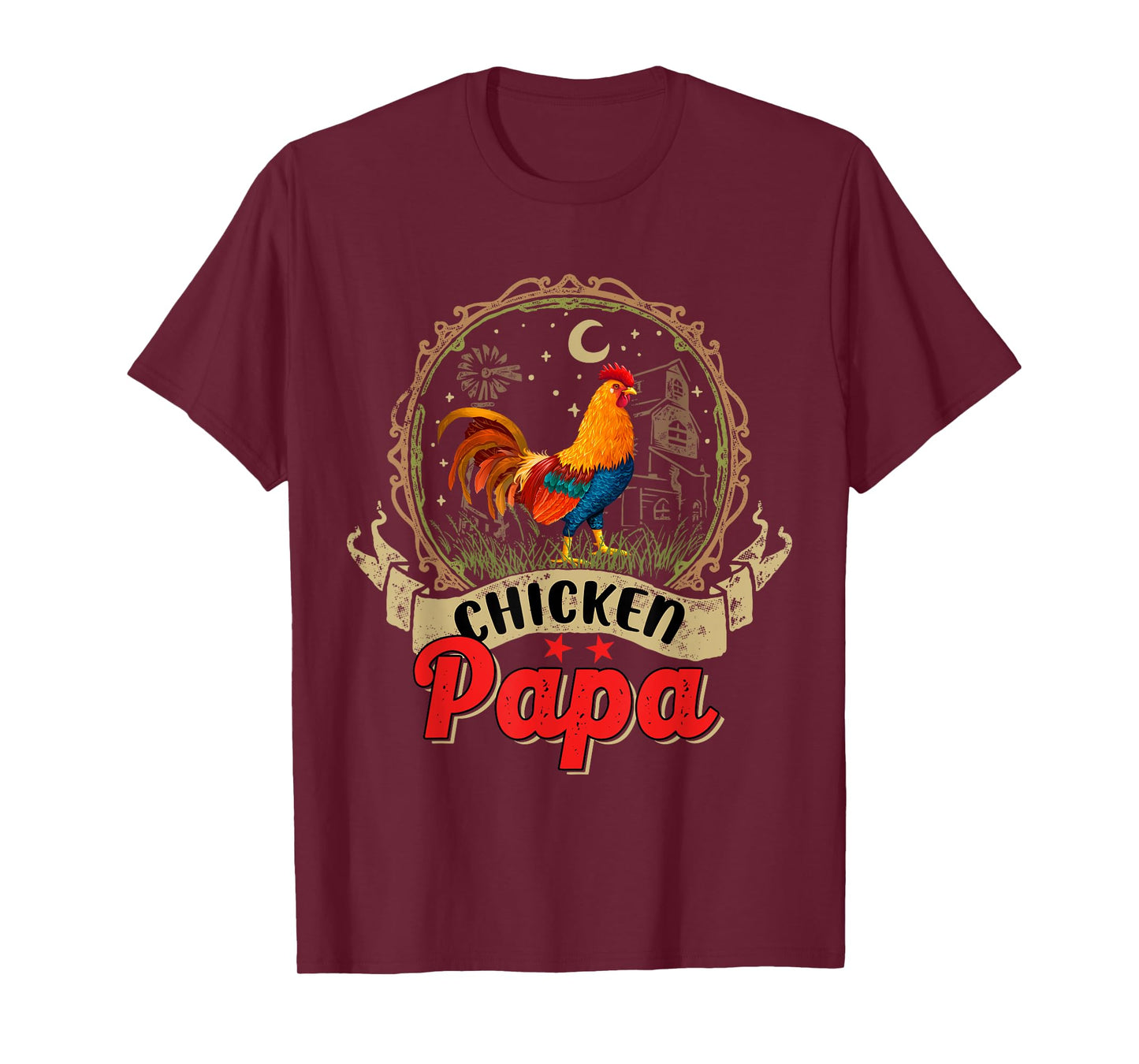 Vintage Chicken Papa Costume Chicken Lover Farmer Family T-Shirt