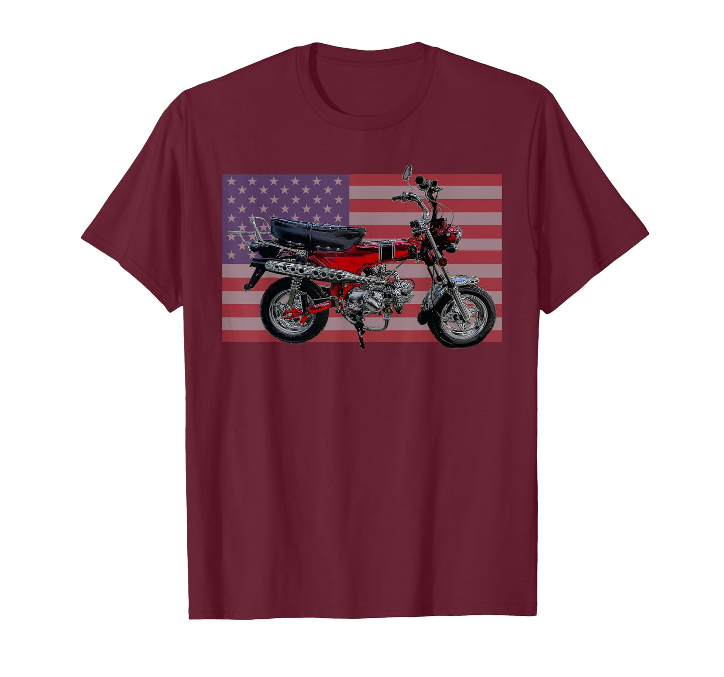 Trail 70 Mini BIke, Vintage Minibike, Retro American Flag T-Shirt for Women Men
