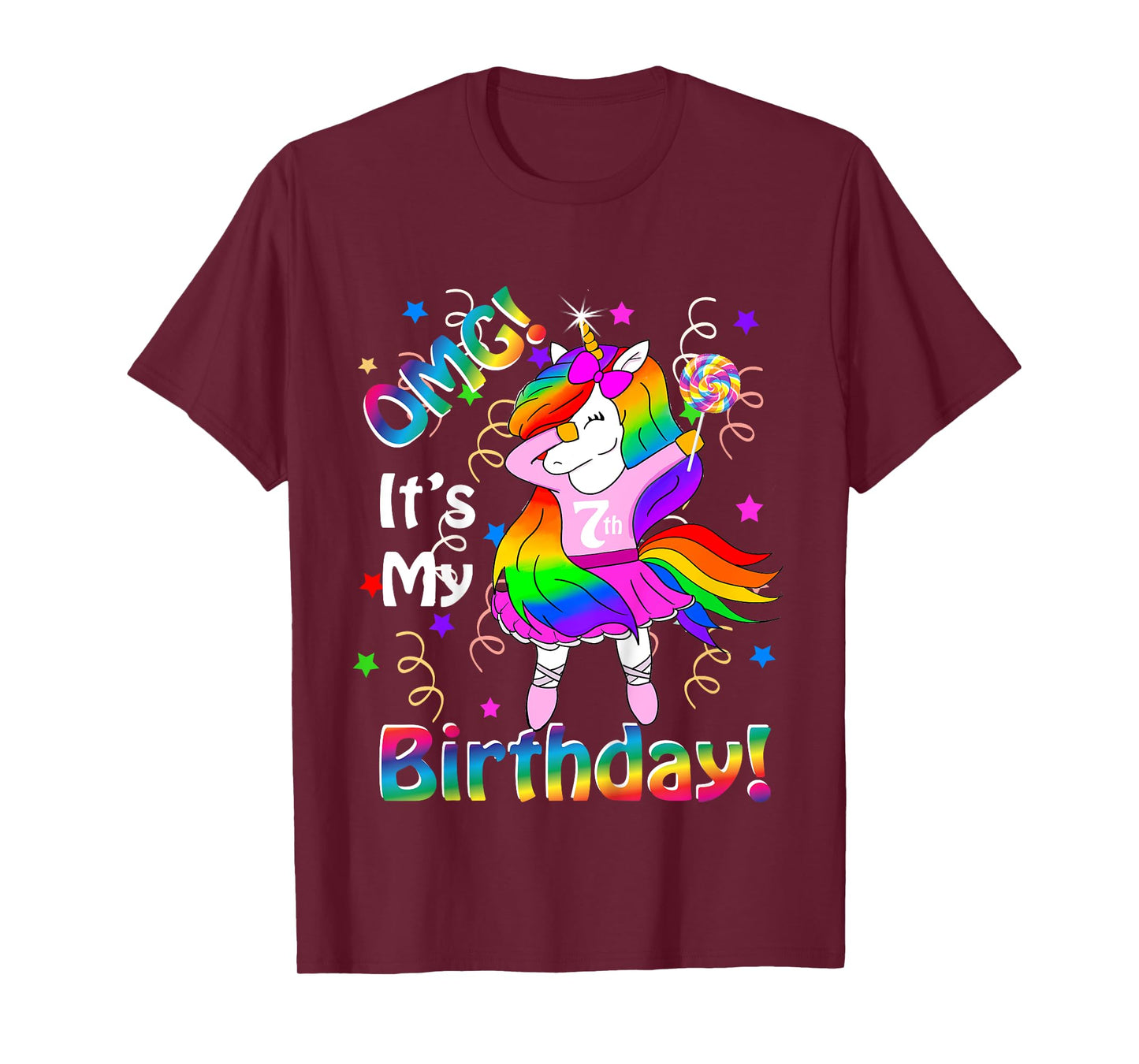 OMG It's My 7th Birthday Girls Unicorn (7 years old) outfit T-Shirt