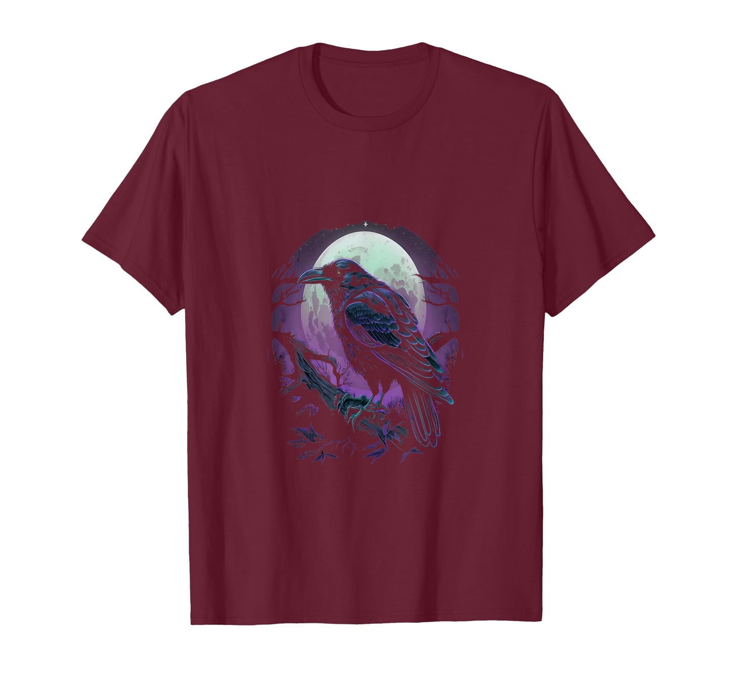 Full Moon Crow Raven Flying Bird Halloween T-Shirt