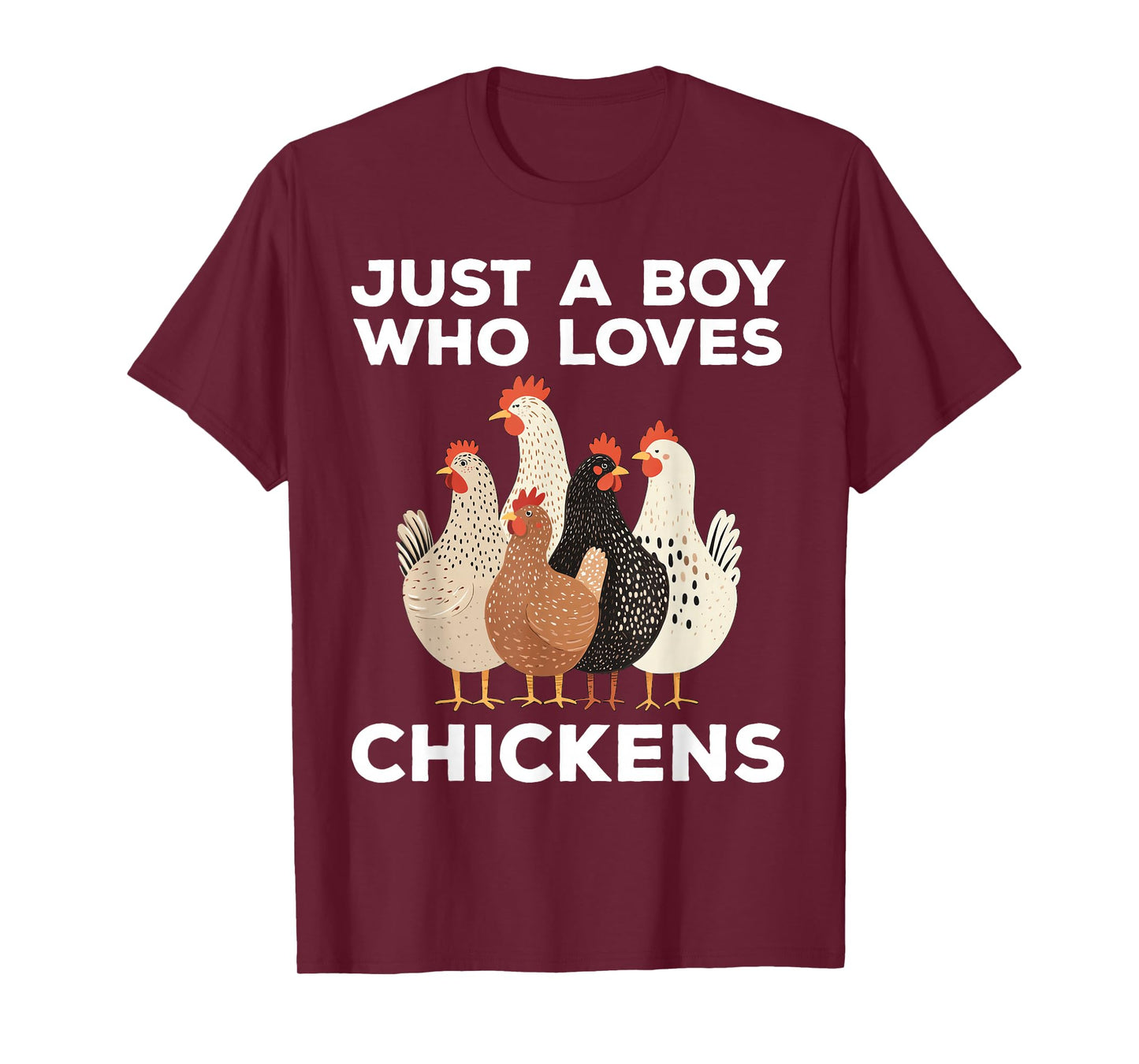 Just A Boy Who Loves Chickens Cute Chicken T-Shirt