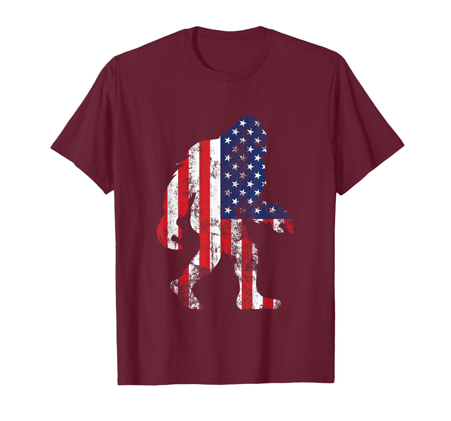 Bigfoot 4th Of July Independence Patriotic USA Flag Yeti T-Shirt
