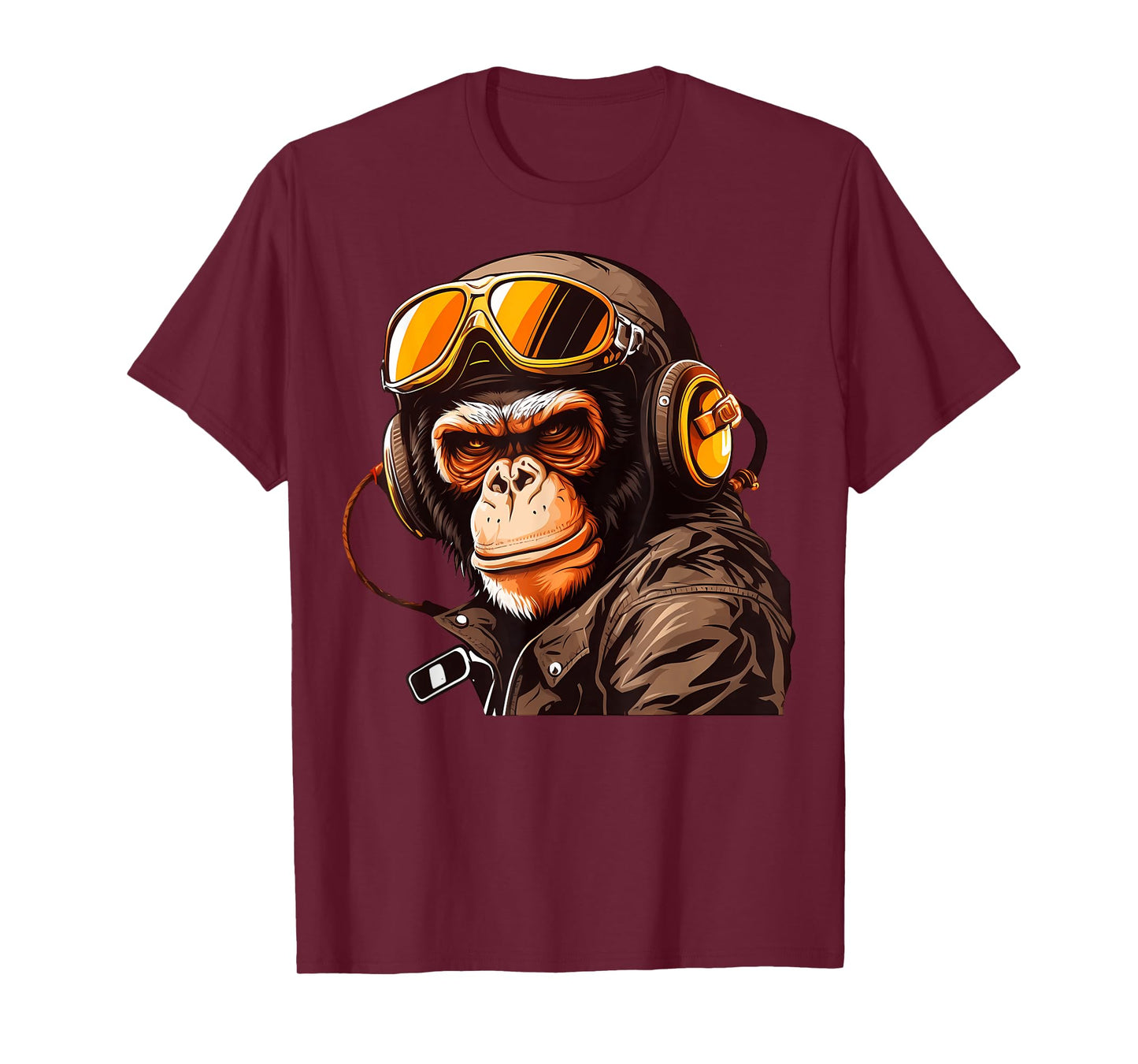Cool Gorilla Monkey Ape In Sunglasses Pilot Flight Racing T-Shirt