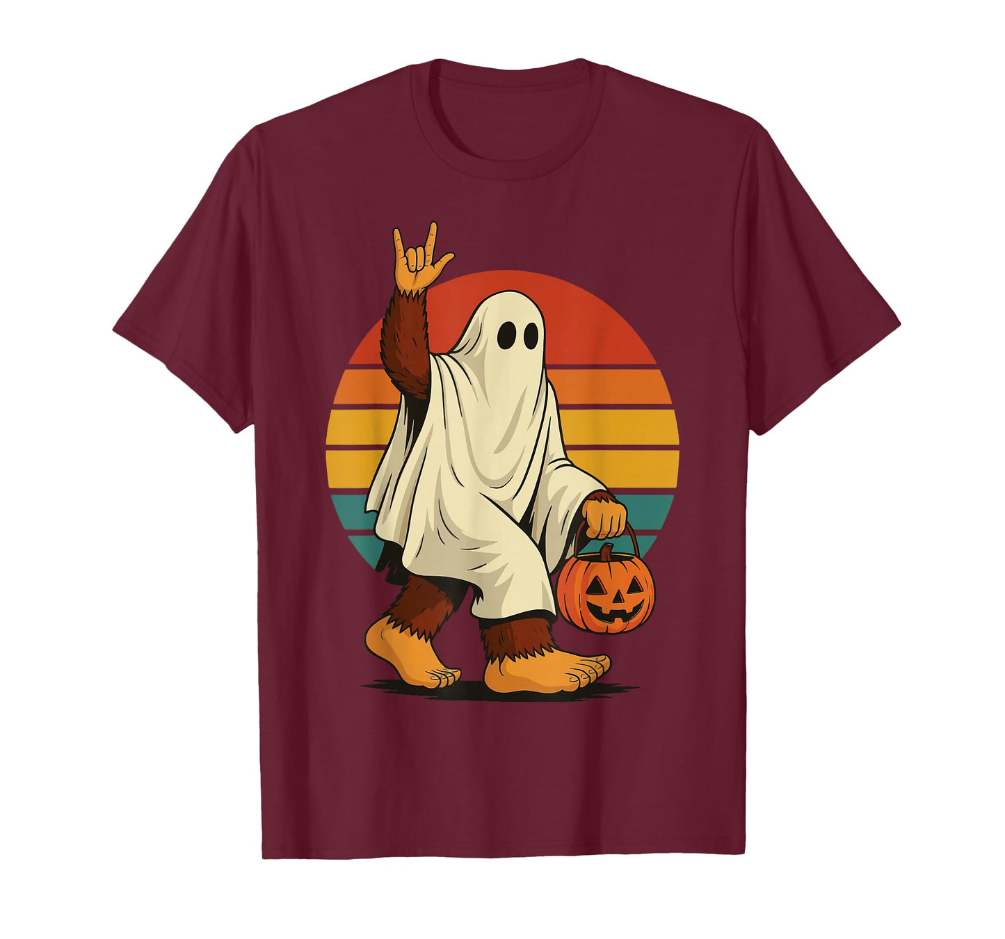 Bigfoot Halloween Ghost T-Shirt