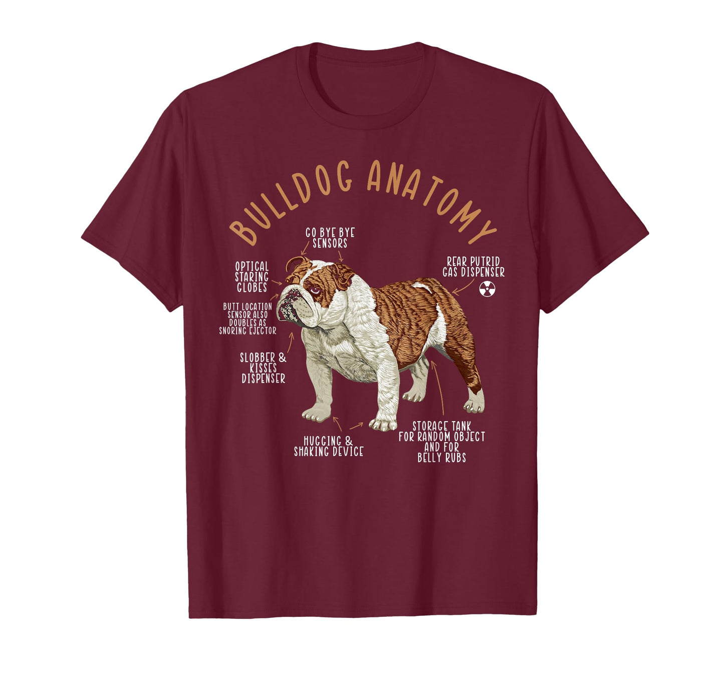 English Bulldog Anatomy Dog Biology Dog Lover T-Shirt