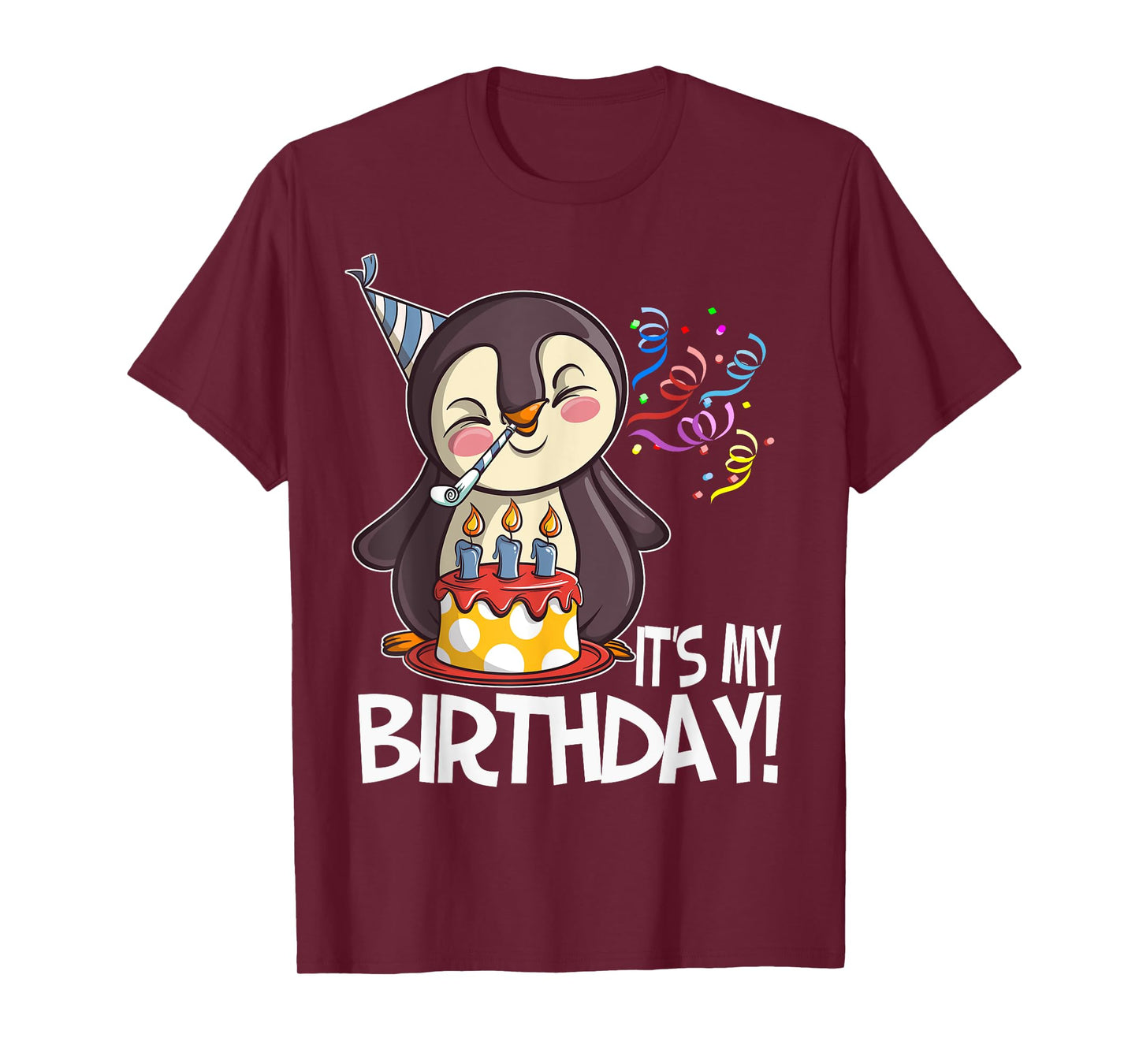 It's My Birthday Penguin T Shirt Gift for Girls Boys Adults T-Shirt