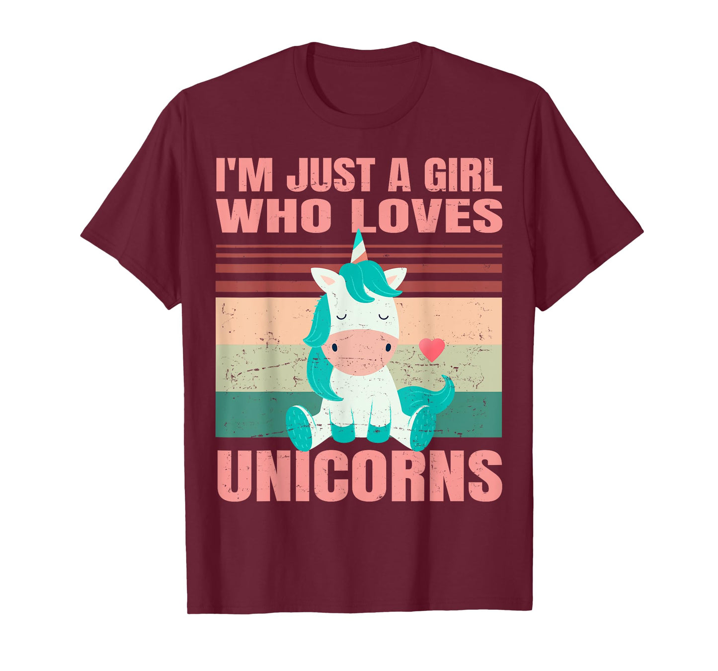 I'm Just A Girl Who Loves Unicorns - Cute Retro Girlie - For T-Shirt