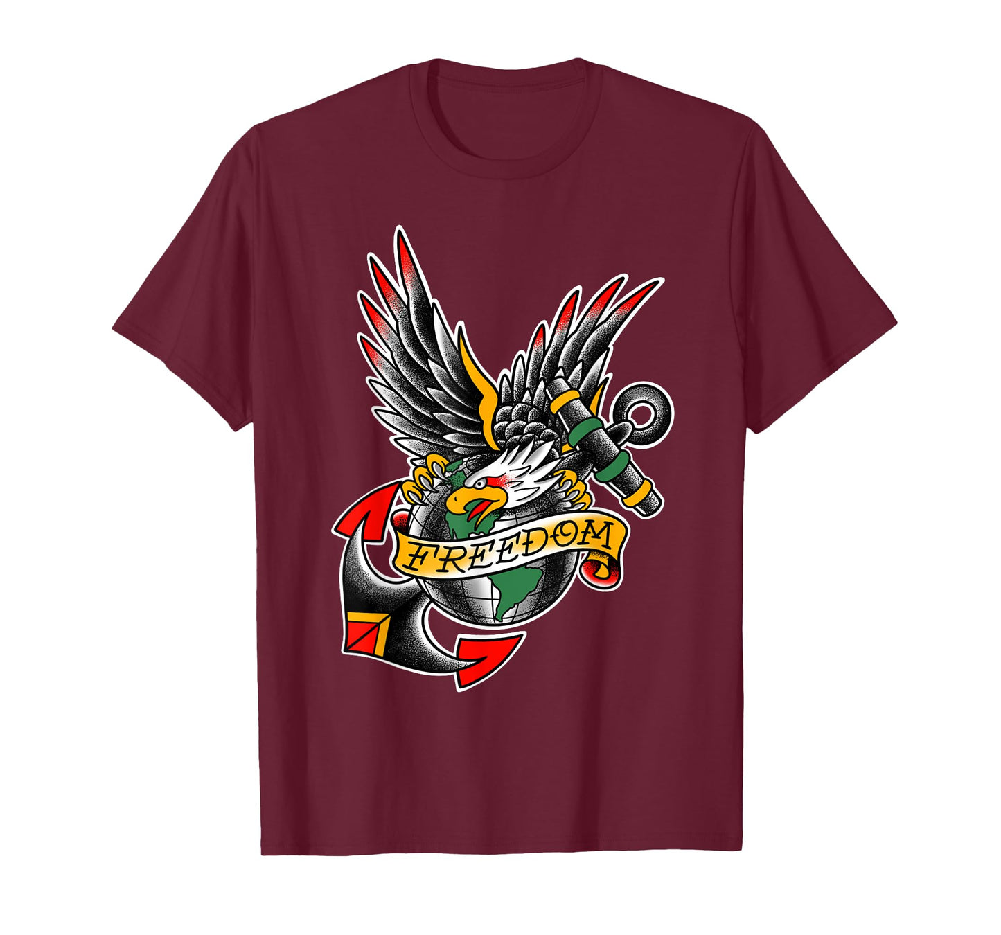 USA Traditional Tattoo style Bald Eagle (Freedom) T-shirt T-Shirt