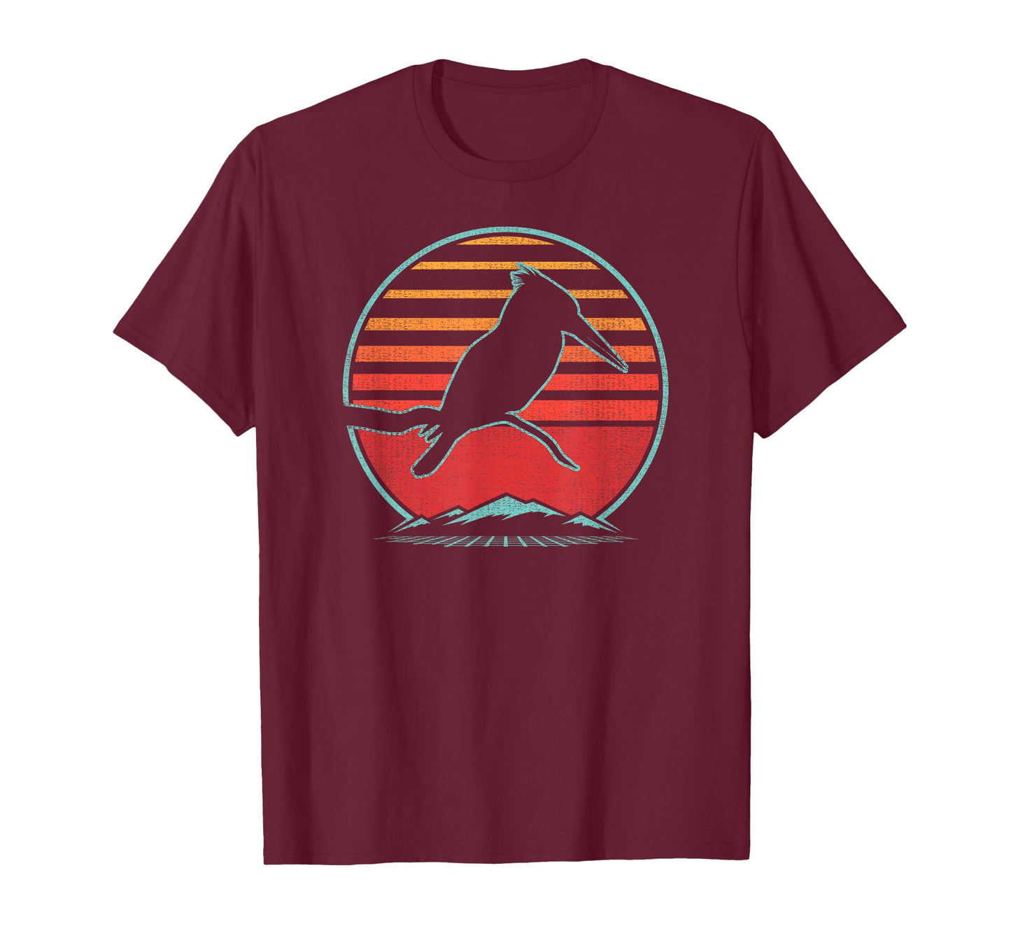Kingfisher Bird Retro Vintage 80s Style Birding Gift T-Shirt