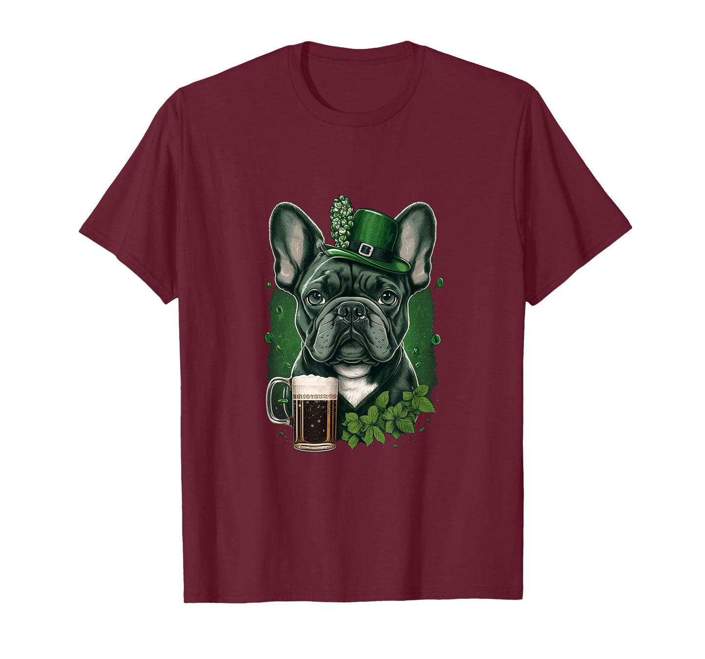 French Bulldog |St. Patricks Day Beer Shamrock Ireland Dog T-Shirt for Men Women