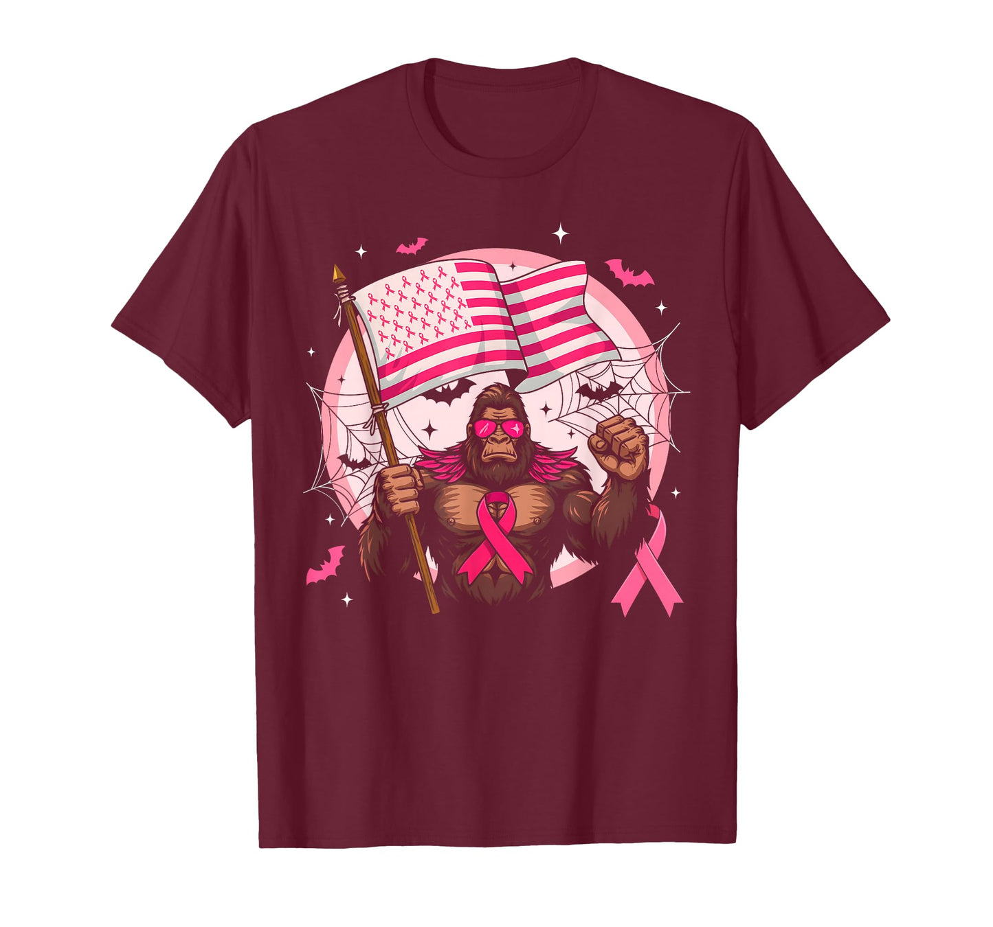 Bigfoot Pink Ribbon Breast Cancer Awareness Month Women Men T-Shirt