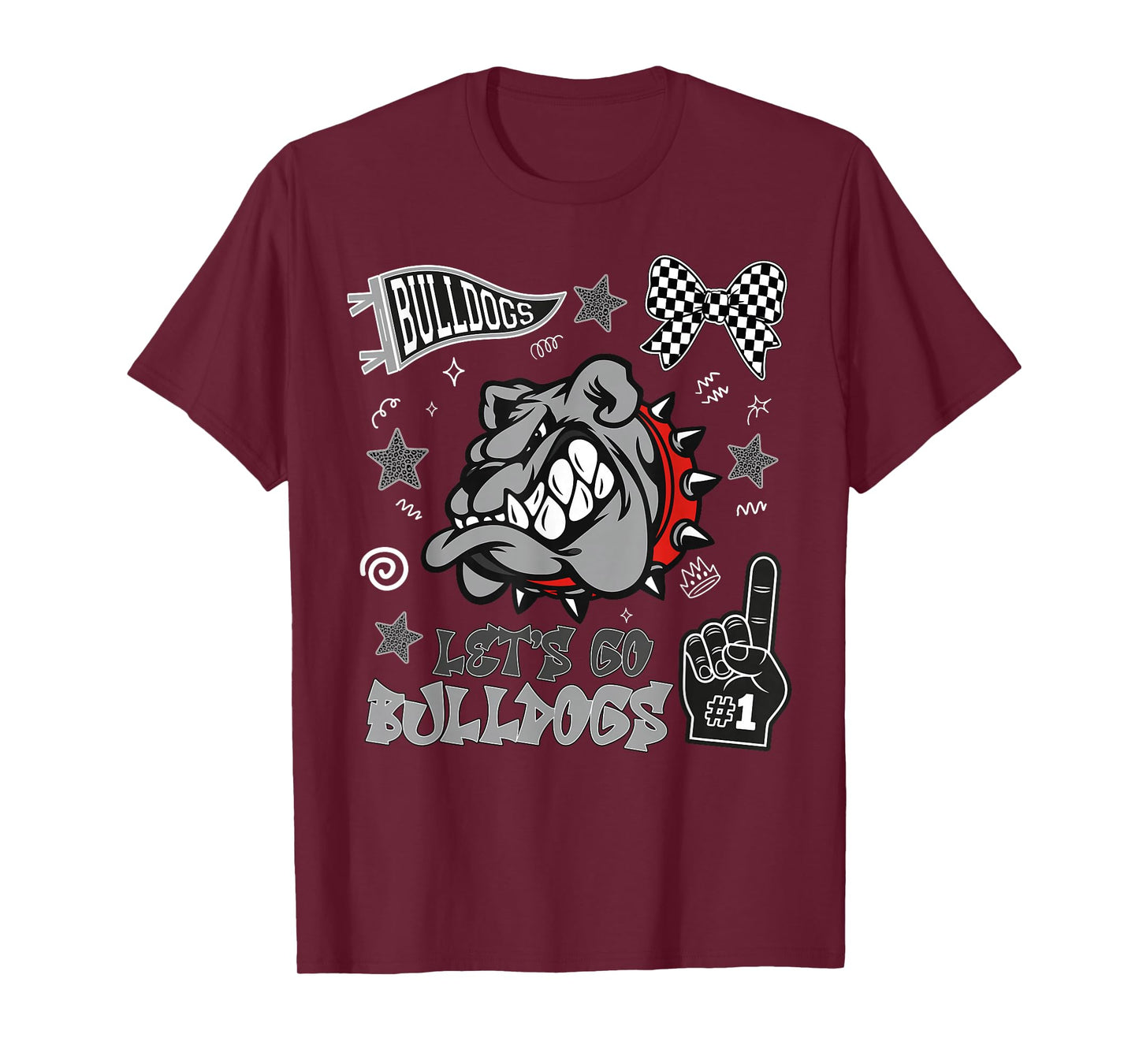 Bulldogs Mascot Back to School Team Spirit Sports Fan T-Shirt